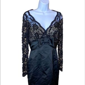 Black Tie Oleg Cassini vintage  beaded dress size 6